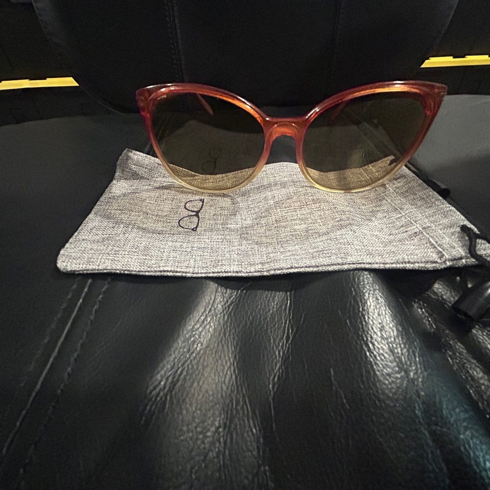 Corning Vintage oversized dark orange and beige Stylish Sunglasses - Picture 9 of 10